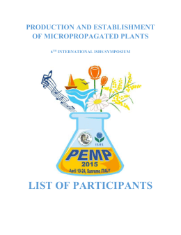 LIST OF PARTICIPANTS - Istituto Regionale per la Floricoltura