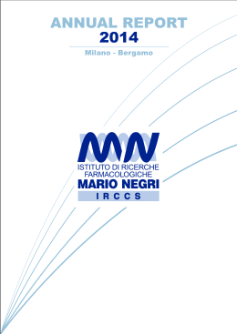 Annual Report 2014 - Istituto di Ricerche Farmacologiche Mario Negri