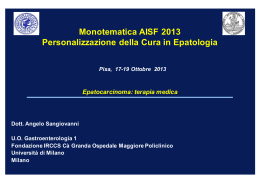 Monotematica AISF 2013 Personalizzazione della Cura in Epatologia