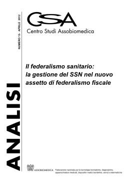Il federalismo sanitario: la gestione del SSN nel