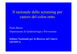 Il razionale dello screening - dott. Bruzzi