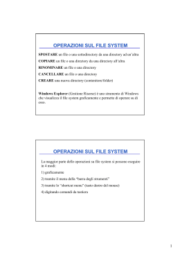 operazioni sul file system operazioni sul file system