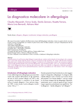 La diagnostica molecolare in allergologia