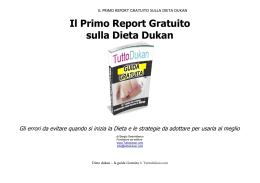 Il Primo Report Gratuito sulla Dieta Dukan
