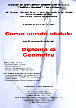 Corso serale statale Diploma di Geometra
