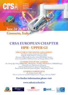 June 24-28, 2013 Grosseto, Italy - International School of Robotic