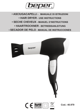 asciugacapelli - manuale di istruzioni • hair dryer - use