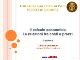 Slide capitolo 6 - Economia - Università degli studi di Pavia