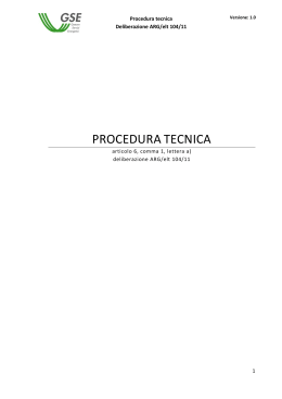 PROCEDURA TECNICA