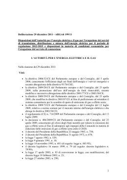 ARG/elt 199/11 Disposizioni dell`Autorità per l`energia elettrica e