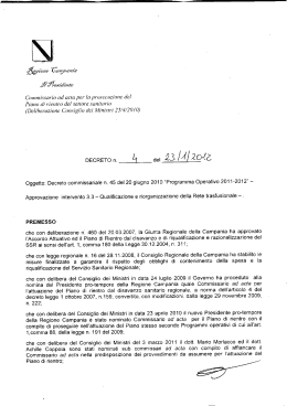Decreto commissariale del 23 gennaio 2012