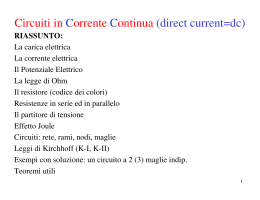 Circuiti in Corrente Continua (direct current=dc)