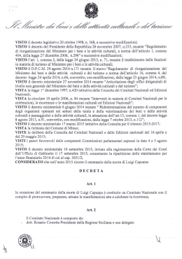 D.M. 06/10/2015 - Direzione Generale per i Beni Librari e gli Istituti