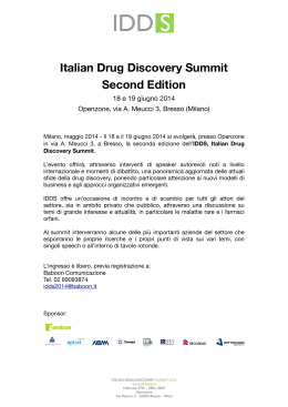 Italian Drug Discovery Summit Second Edition