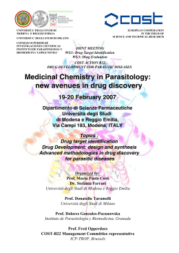 Medicinal Chemistry in Parasitology: new avenues in drug discovery