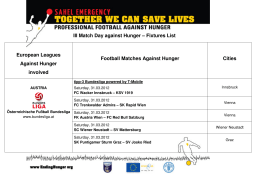 View the Fixture List of the III Match Day Against Hunger