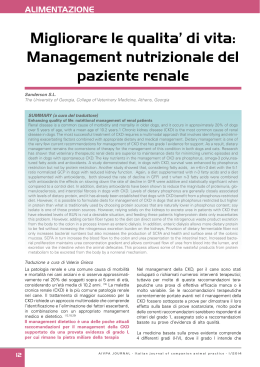 Management nutrizionale del paziente renale