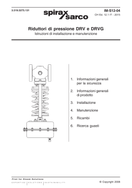 Riduttori di pressione DRV e DRVG