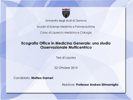 uno studio osservazionale multicentrico - Dott Matteo Dameri