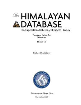 Himalayan Database Program Guide (Windows) (November 2015)