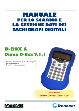 Procedura di installazione software Dump D-BOX