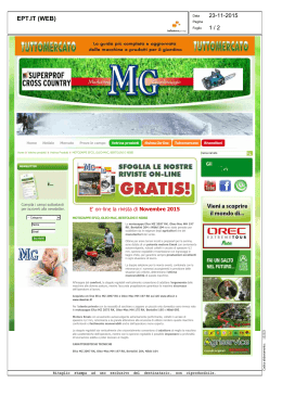 Novembre 2015 - M&G - Motozappe Efco, Oleo