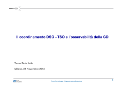Il coordinamento DSO –TSO e l`osservabilità della GD