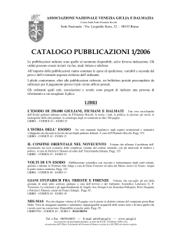 catalogo pubblicazioni 1/2006 - Associazione Nazionale Venezia
