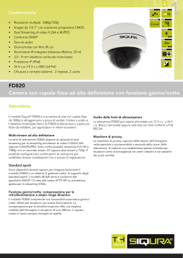 FD820 Camera con cupola fissa ad alta definizione con