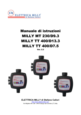 Manuale di istruzioni MILLY MT 230/D9.3 MILLY TT 400/D13.3