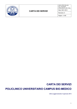 CARTA DEI SERVIZI - Policlinico Universitario Campus Bio