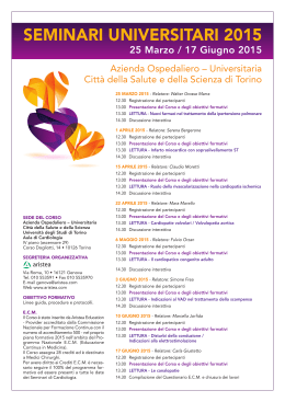 Programma - AOU Città della Salute e della Scienza di Torino