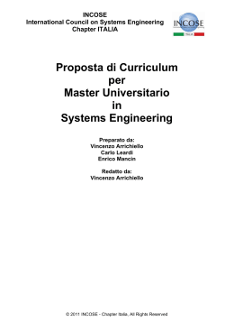 Proposta di Curriculum per Master Universitario in