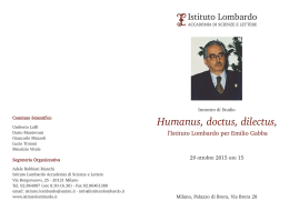 invito Humanus Emilio Gabba - Istituto Lombardo Accademia di