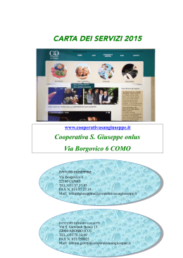 Carta dei Servizi 2015 - Cooperativa Sociale San Giuseppe a rl onlus