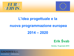 L`idea progettuale e la nuova programmazione europea 2014-2020