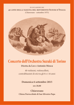Concerto dell`Orchestra Suzuki di Torino