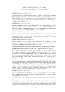 bibliografia vaniniana: 1671-1680 - Lessico Intellettuale Europeo e