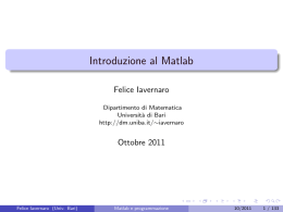 Introduzione al Matlab - Dipartimento di Matematica
