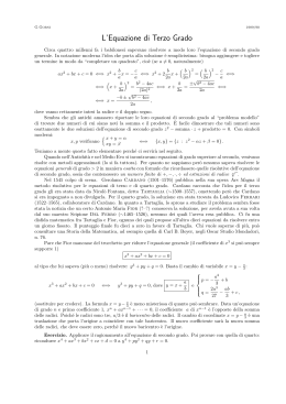Formula Risolutiva delle equazioni di terzo