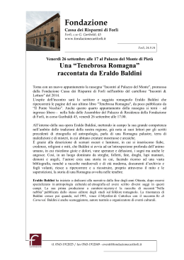 raccontata da Eraldo Baldini - Fondazione Cassa dei Risparmi di Forlì
