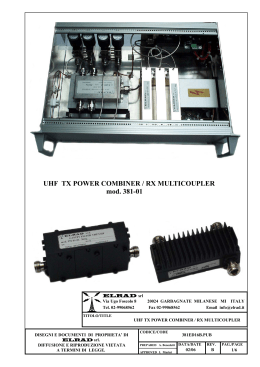 UHF TX POWER COMBINER / RX MULTICOUPLER mod. 381-01