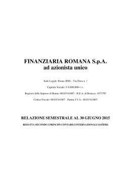 FINANZIARIA ROMANA S.p.A. ad azionista unico