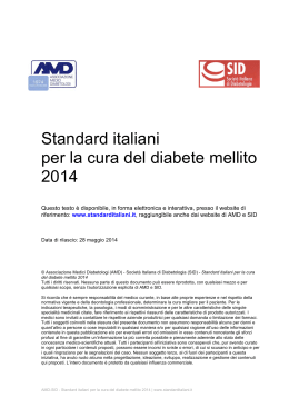 Standard italiani per la cura del diabete mellito 2014