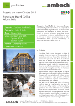 Progetto del mese Excelsior Hotel Gallia Ottobre 2015