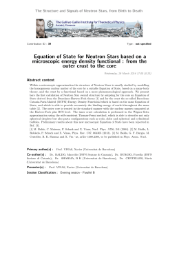 Equation of State for Neutron Stars based on a microscopic