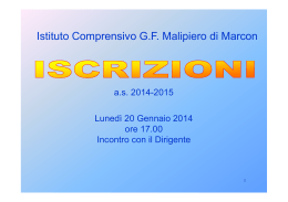 Presentazione SP 2014 - Comprensivo Malipiero