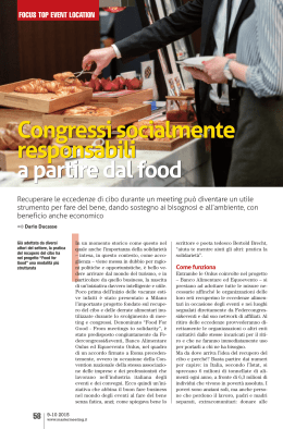 Congressi socialmente responsabili a partire dal food Congressi