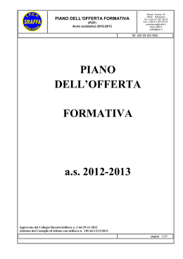 PIANO DELL`OFFERTA FORMATIVA a.s. 2012-2013