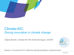 Climate-KIC - settimana della bioarchitettura e della domotica 2015